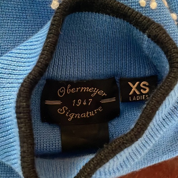 Obermeyer Signature Blue White Snowflake Ski Sweater - Picture 4 of 6